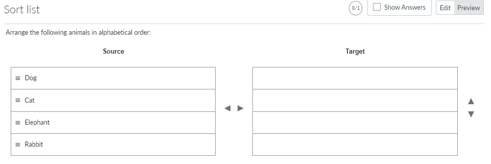 Sort List 42 Sort List - BetterExaminations Documentation