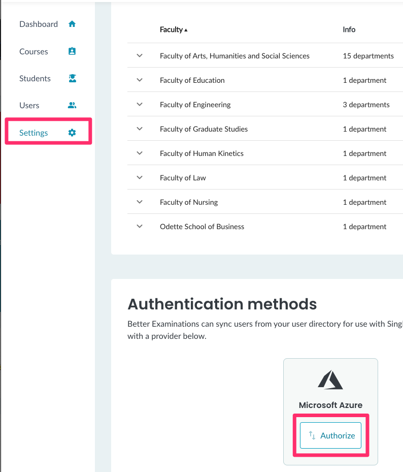 Authorize Azure Single Sign On