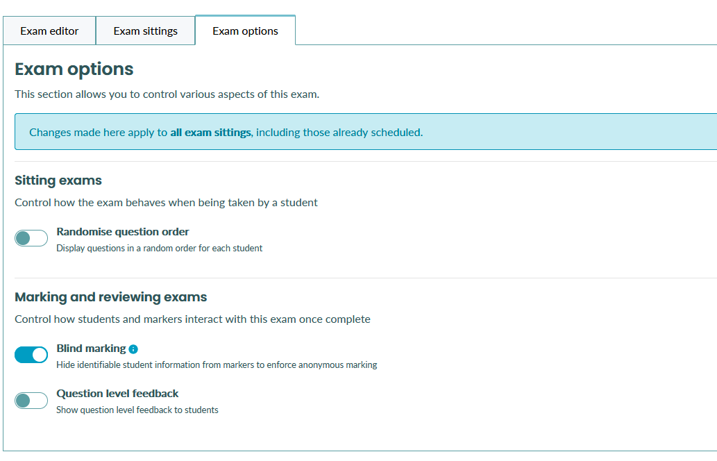 Blind Marking enabled