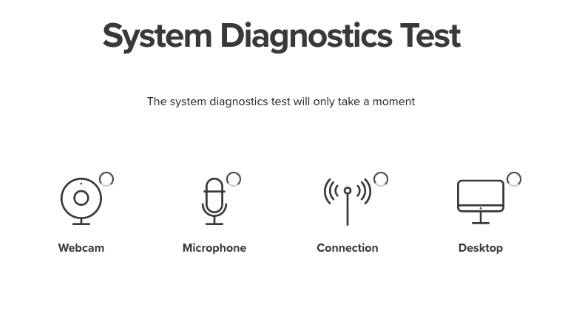 The Proctoring System Diagnostics Screen